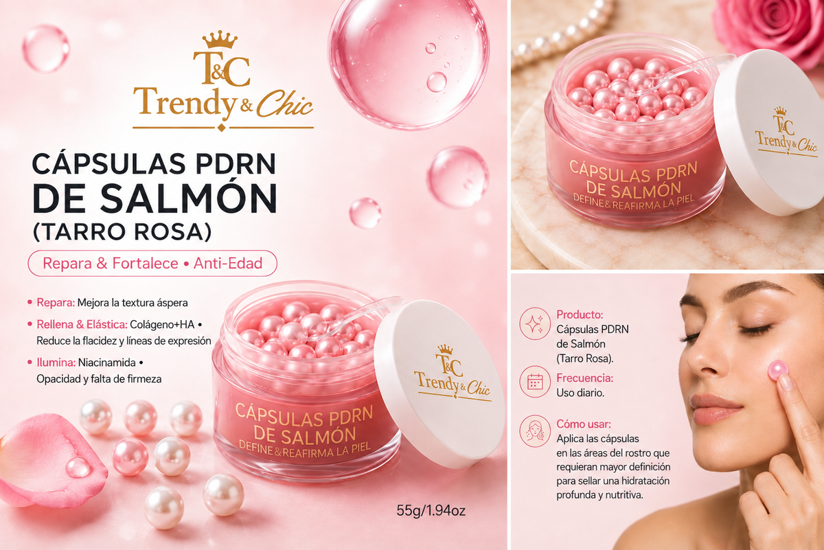 CÁPSULAS PDRN DE SALMON + COLÁGENO . CREMA REAFIRMANTE ANTI EDAD